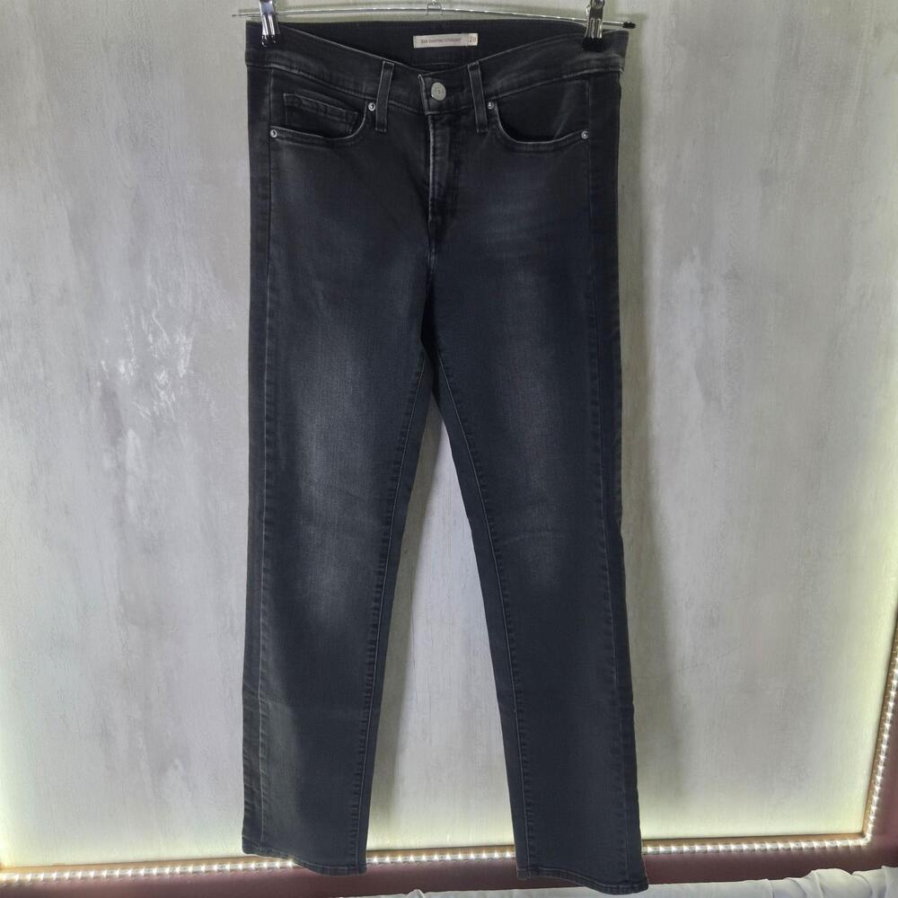 Levis 314 Shaping Straight Jeans Womens 28 Gray Charcoal Denim Mid Rise Stretch
